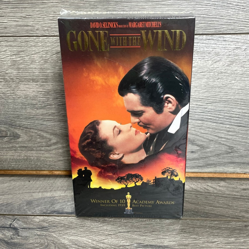 MGM Gone With The Wind VHS Tape Set Unisex OS Black Factory Sealed Vintage Film